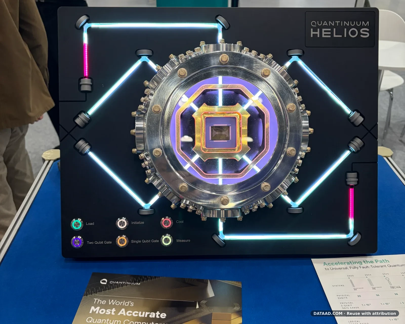 Quantinuum Helios quantum computing display at Quantum Expo Korea 2026 in Seoul.